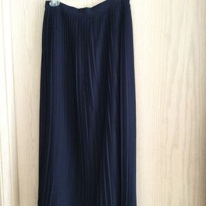 J.Crew Navy Pleated Maxi Skirt, Size 4